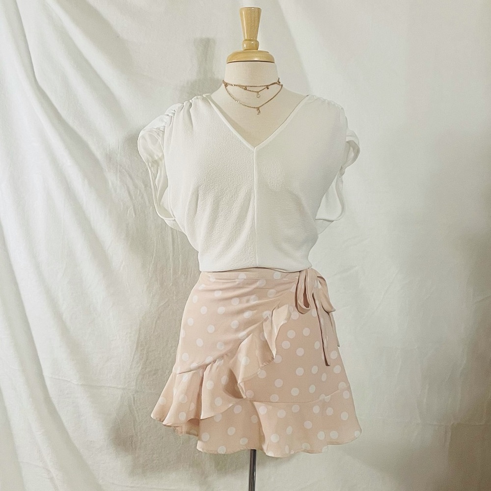 Ruffle Pink Polka Dot Skirt